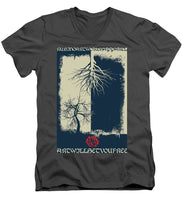 Rubino Grunge Tree - Men's V-Neck T-Shirt Men's V-Neck T-Shirt Pixels Charcoal Small 
