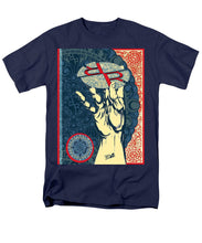 Rubino Hand - Men's T-Shirt  (Regular Fit) Men's T-Shirt (Regular Fit) Pixels Navy Small 