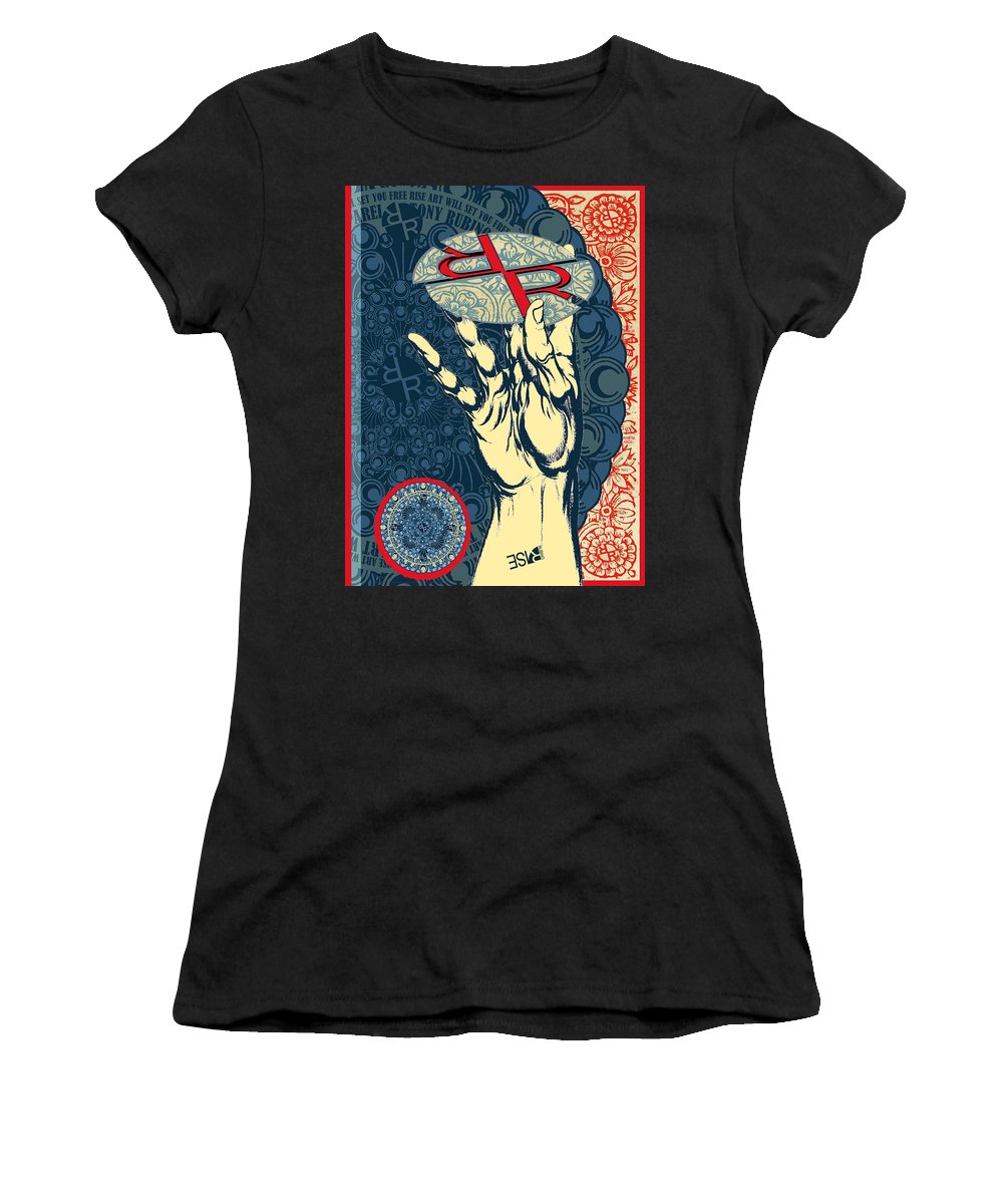 Rubino Hand - Women's T-Shirt (Athletic Fit) Women's T-Shirt (Athletic Fit) Pixels Black Small 