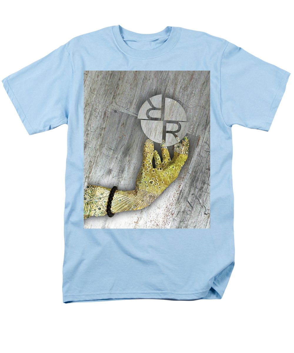 Rubino Hands Study - Men's T-Shirt  (Regular Fit) Men's T-Shirt (Regular Fit) Pixels Light Blue Small 