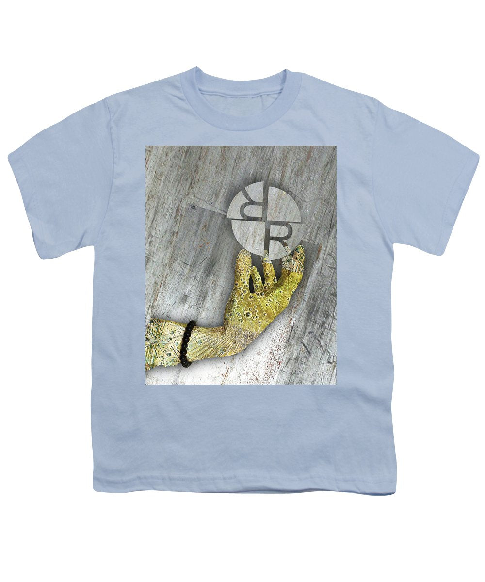 Rubino Hands Study - Youth T-Shirt Youth T-Shirt Pixels Light Blue Small 