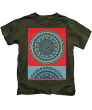 Rubino Indian Mandala - Kids T-Shirt Kids T-Shirt Pixels Military Green Small 