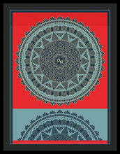 Rubino Indian Mandala - Framed Print Framed Print Pixels 27.000" x 36.000" Black Black