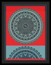 Rubino Indian Mandala - Framed Print Framed Print Pixels 22.500" x 30.000" Black Black
