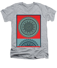 Rubino Indian Mandala - Men's V-Neck T-Shirt Men's V-Neck T-Shirt Pixels Heather Small 