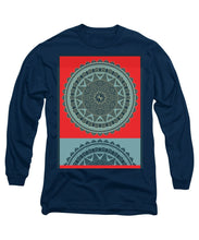 Rubino Indian Mandala - Long Sleeve T-Shirt Long Sleeve T-Shirt Pixels Navy Small 