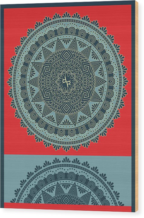 Rubino Indian Mandala - Wood Print Wood Print Pixels 6.000