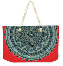 Rubino Indian Mandala - Weekender Tote Bag Weekender Tote Bag Pixels 24" x 16" Natural 
