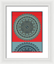 Rubino Indian Mandala - Framed Print Framed Print Pixels 10.500" x 14.000" White White