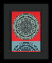 Rubino Indian Mandala - Framed Print Framed Print Pixels 7.500" x 10.000" Black Black