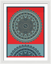 Rubino Indian Mandala - Framed Print Framed Print Pixels 22.500" x 30.000" White White