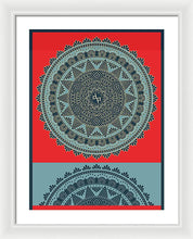 Rubino Indian Mandala - Framed Print Framed Print Pixels 18.000" x 24.000" White White