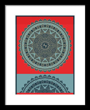 Rubino Indian Mandala - Framed Print Framed Print Pixels 10.500" x 14.000" Black White