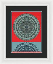 Rubino Indian Mandala - Framed Print Framed Print Pixels 10.500" x 14.000" White Black