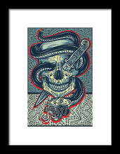 Rubino Logo Tattoo Skull - Framed Print Framed Print Pixels 6.625" x 10.000" Black White