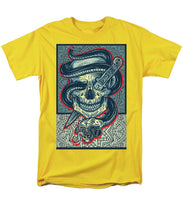 Rubino Logo Tattoo Skull - Men's T-Shirt  (Regular Fit) Men's T-Shirt (Regular Fit) Pixels Yellow Small 