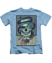 Rubino Logo Tattoo Skull - Kids T-Shirt Kids T-Shirt Pixels Carolina Blue Small 