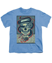 Rubino Logo Tattoo Skull - Youth T-Shirt Youth T-Shirt Pixels Carolina Blue Small 