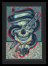 Rubino Logo Tattoo Skull - Framed Print Framed Print Pixels 16.000" x 24.000" Black Black