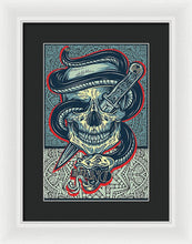 Rubino Logo Tattoo Skull - Framed Print Framed Print Pixels 9.375" x 14.000" White Black