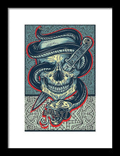 Rubino Logo Tattoo Skull - Framed Print Framed Print Pixels 8.000" x 12.000" Black White