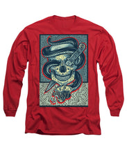 Rubino Logo Tattoo Skull - Long Sleeve T-Shirt Long Sleeve T-Shirt Pixels Red Small 