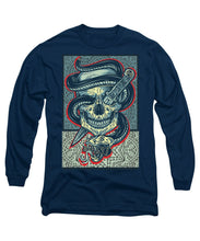 Rubino Logo Tattoo Skull - Long Sleeve T-Shirt Long Sleeve T-Shirt Pixels Navy Small 