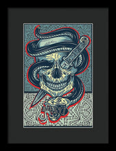 Rubino Logo Tattoo Skull - Framed Print Framed Print Pixels 8.000" x 12.000" Black Black