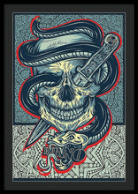 Rubino Logo Tattoo Skull - Framed Print Framed Print Pixels 24.000" x 36.000" Black Black
