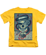 Rubino Logo Tattoo Skull - Kids T-Shirt Kids T-Shirt Pixels Yellow Small 