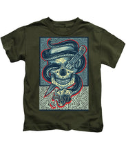 Rubino Logo Tattoo Skull - Kids T-Shirt Kids T-Shirt Pixels Military Green Small 