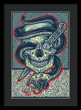Rubino Logo Tattoo Skull - Framed Print Framed Print Pixels 13.375" x 20.000" Black Black