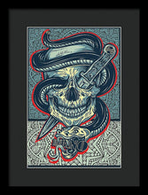 Rubino Logo Tattoo Skull - Framed Print Framed Print Pixels 9.375" x 14.000" Black Black