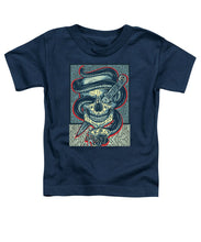 Rubino Logo Tattoo Skull - Toddler T-Shirt Toddler T-Shirt Pixels Navy Small 