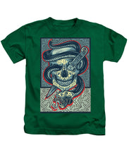 Rubino Logo Tattoo Skull - Kids T-Shirt Kids T-Shirt Pixels Kelly Green Small 