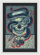 Rubino Logo Tattoo Skull - Framed Print Framed Print Pixels 20.000" x 30.000" White Black