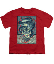 Rubino Logo Tattoo Skull - Youth T-Shirt Youth T-Shirt Pixels Red Small 