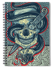 Rubino Logo Tattoo Skull - Spiral Notebook Spiral Notebook Pixels 6" x 8"  