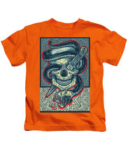 Rubino Logo Tattoo Skull - Kids T-Shirt Kids T-Shirt Pixels Orange Small 