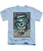Rubino Logo Tattoo Skull - Kids T-Shirt Kids T-Shirt Pixels Light Blue Small 