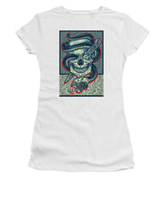 Rubino Logo Tattoo Skull - Women's T-Shirt (Athletic Fit) Women's T-Shirt (Athletic Fit) Pixels White Small 