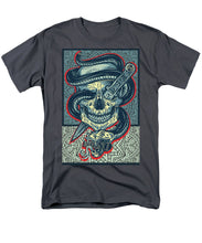 Rubino Logo Tattoo Skull - Men's T-Shirt  (Regular Fit) Men's T-Shirt (Regular Fit) Pixels Charcoal Small 