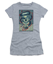 Rubino Logo Tattoo Skull - Women's T-Shirt (Athletic Fit) Women's T-Shirt (Athletic Fit) Pixels Heather Small 