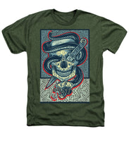 Rubino Logo Tattoo Skull - Heathers T-Shirt Heathers T-Shirt Pixels Military Green Small 