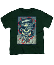 Rubino Logo Tattoo Skull - Youth T-Shirt Youth T-Shirt Pixels Hunter Green Small 