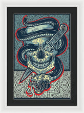 Rubino Logo Tattoo Skull - Framed Print Framed Print Pixels 16.000" x 24.000" White Black