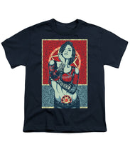 Rubino Mandala Woman Cool - Youth T-Shirt Youth T-Shirt Pixels Navy Small 