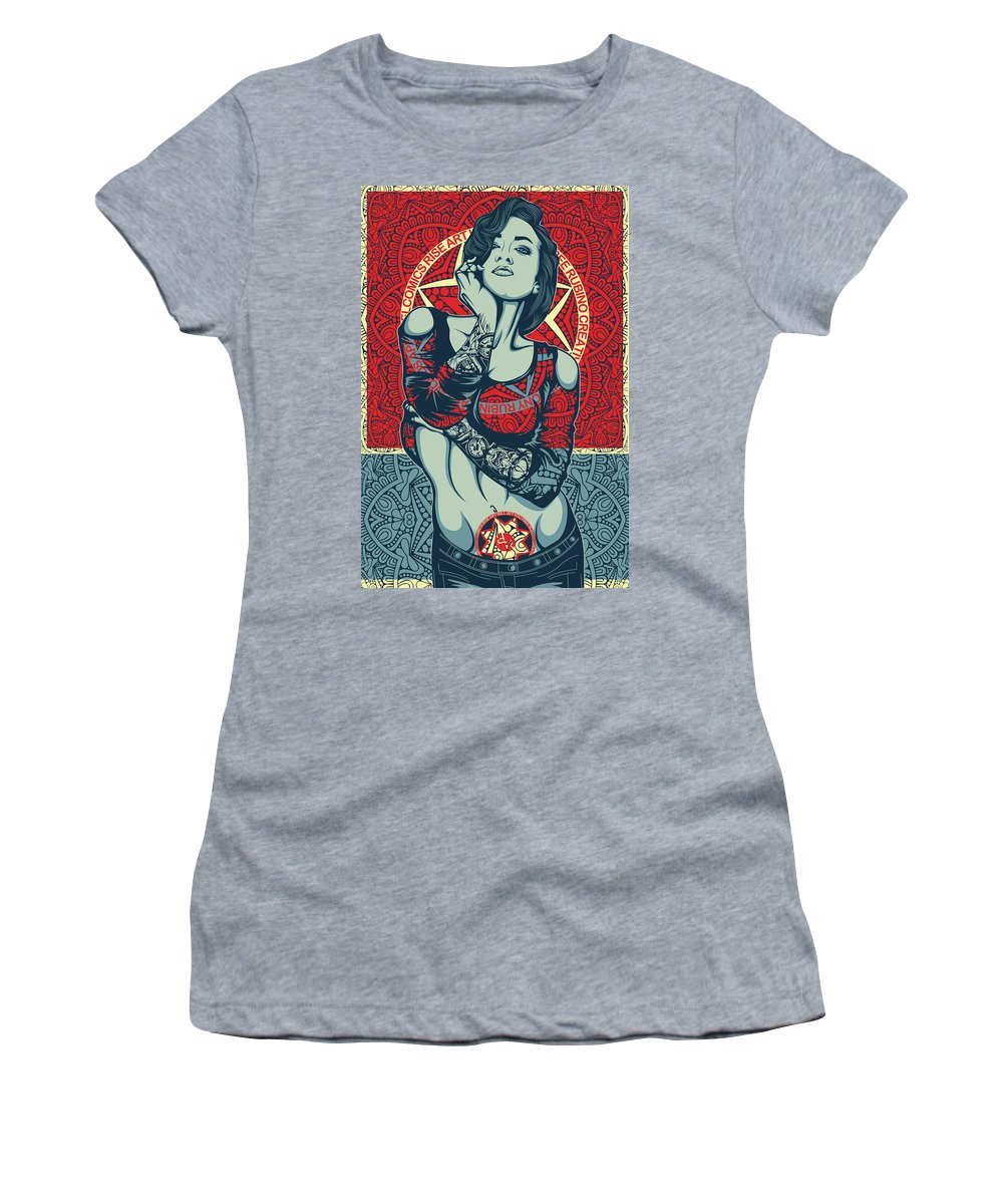 Rubino Mandala Woman Cool - Women's T-Shirt (Athletic Fit) Women's T-Shirt (Athletic Fit) Pixels Heather Small 