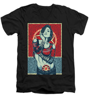 Rubino Mandala Woman Cool - Men's V-Neck T-Shirt Men's V-Neck T-Shirt Pixels Black Small 