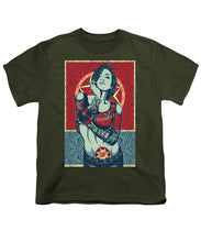 Rubino Mandala Woman Cool - Youth T-Shirt Youth T-Shirt Pixels Military Green Small 